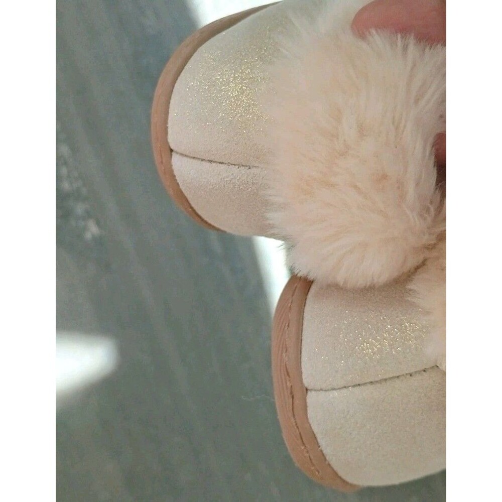 J Crew Lodge Shoes In Metallic Gold Glitter Moccasins Slippers Women Size 10 - Picture 2 of 9